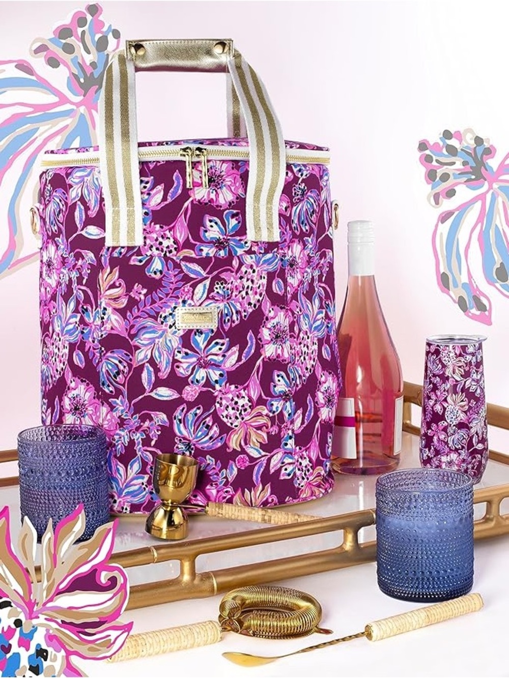 GUC Lilly Pulitzer Wine Cooler Beach Bag